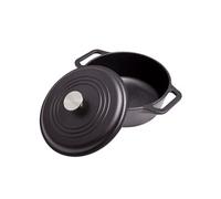 Cocotte Induction Fonte Assaisonnée 25 cm, Dutch Oven 3,8L, Sans PTFE et PFOA 32043 Noir