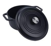 Cocotte Induction Fonte Assaisonnée 27 cm, Dutch Oven 5,7L, Sans PTFE et PFOA Victoria 33811 Noir 6