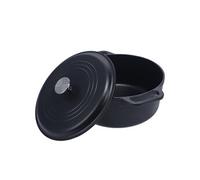 Cocotte Induction Fonte Assaisonnée 29 cm, Dutch Oven 6,6L, Sans PTFE et PFOA 35709 Noir