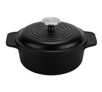 Cocotte Induction Fonte Émaillée 20 cm, Dutch Oven 1,9L, Sans PTFE et PFOA, Victoria, 34894, , Noir Noir G