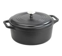 Cocotte Induction Fonte Émaillée 25 cm, Dutch Oven 3,8L, Sans PTFE et PFOA, Victoria, 32296, , Noir Noir G
