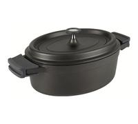LACOR 25935 Faitout avec Couvercle Ovale + Poignées Amovibles Aluminium Fondu Noir 31 x 25 cm