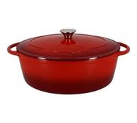 Menastyl Cocotte 6020102 Ovale en fonte acier émaillé Rouge 6,5 litres