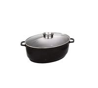 Baumalu Cocotte ovale Jumbo céramique 43 x 33 x 13,8 cm avec couvercle en verre