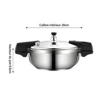 Cocotte minute 3.8L - Cocotte min inoxydable - Antidéflagrant - 28cm diamètre -Convient cuisinières à gaz,plaques à induction,etc
