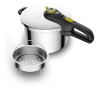 Cocotte-minute 6 L (4-6 pers), Couvercle cuisson pression, Cuisson rapide, 2 programmes, Système sécurité 5 points, Autocuiseur