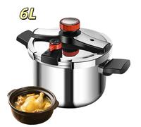 Cocotte-minute 6L , autocuiseur acier inoxydable, 3 vitesses antidéflagrant, autocuiseur à gaz , cuve renforcée compatible induction