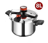 Cocotte-minute 8L - Acier inoxydable - 6 à 8 personnes, Induction, Gaz - Réglage de la pression à 3 niveaux - Cuisson rapide saine