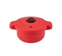 Cocotte minute rouge micro-ondes 27,5 x 14 cm PP silicone, cuiseur vapeur multifonction pour riz, pâtes, légumes, solution de cuisson rapide et saine, gain de place pour petites cuisines