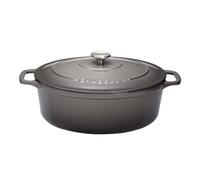 Cocotte ovale 29 cm gris caviar interieur noir - Chasseur - Gris - Fonte émaillée