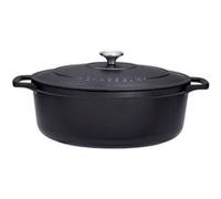 Chasseur Cocotte ovale 31 cm – Fonte émaillée – Noir extérieur et intérieur