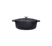 Chasseur Cocotte ovale 31 cm – Fonte émaillée – Noir extérieur et intérieur