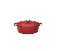Cocotte ovale 31 cm rouge uni interieur sable - Chasseur - Rouge - Fonte émaillée