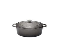 Cocotte ovale 33 cm gris caviar intérieur noir - Chasseur - Gris - Fonte émaillée