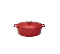 Cocotte ovale 33 cm rouge uni interieur sable - Chasseur - Rouge - Fonte émaillée
