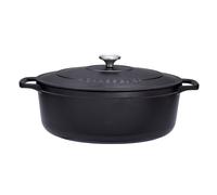 Cocotte ovale 35 cm chasseur noir interieur noir fonte émaillée 44.00x28.00 cm