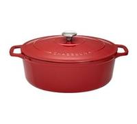 Cocotte ovale 35 cm chasseur rouge uni interieur sable - Chasseur - Rouge - Fonte émaillée Rouge G