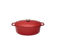 Cocotte ovale 35 cm rouge uni interieur sable - Chasseur - Rouge - Fonte émaillée