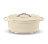 BEKA Cocotte ovale PLUME 31 cm 6 L Aluminium revêtement céramique Beige