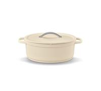 BEKA Cocotte ovale PLUME 31 cm 6 L Aluminium revêtement céramique Beige