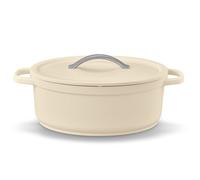 BEKA Cocotte ovale PLUME 31 cm 6 L Aluminium revêtement céramique Beige