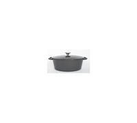 Baumalu, Cocotte Ovale Fonte 27 cm, Modèle Cocoon, Gris Brillant Majolique, Ustensile de Cuisine Durable, Compatible Induction, Couvercle Inclus, Idéal pour Mijoter et Rôtir, Garantie 5 Ans