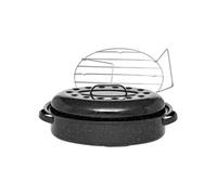 Cocotte ovale en acier carbon 33x20cm + grille 6106+2007