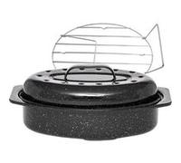 Cocotte ovale en acier carbon 38x26cm + grille Warmcook 0508+2006 noir G