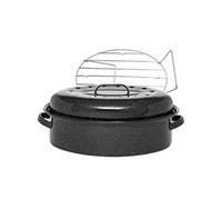 Cocotte ovale en acier carbon 46x31cm + grille 0509+2005