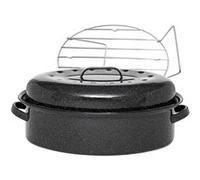 Cocotte ovale en acier carbon 46x31cm + grille Warmcook 0509+2005 noir G