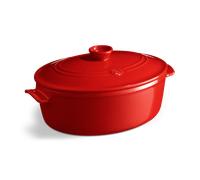 Cocotte ovale en céramique 39,5x26,5 cm Rouge Grand Cru