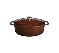 Cocotte ovale en fonte émaillée 29cm marron foncé PUC472979