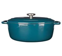 Cocotte ovale en Fonte émaillée, FONTESTIC, Bleu Canard, 31x24 cm Cosy & Trendy