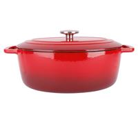 Cocotte ovale en Fonte émaillée, FONTESTIC, Rouge, 31x24 cm