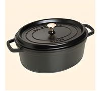Staub Cocotte ovale en fonte 1103325 – 33 cm, 6,7 L, picots sous couvercle – Noir mat