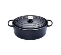 Cocotte ovale fonte émaillée noire 35 cm