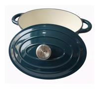 Cocotte baumalu 30 cm - forme ovale - bleu vert Baumalu
