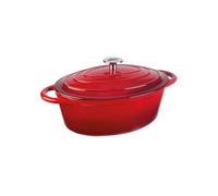 Cocotte ovale - LACOR - 33 cm - 6 L - Fonte émaillée - Rouge
