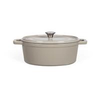 Livoo - Cocotte ovale en fonte MEP129G - 4,5L, couvercle avec picot, 29x22 cm, 5,5kg