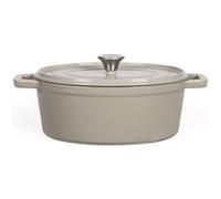 Livoo - Cocotte ovale en fonte MEP129G - 4,5L, couvercle avec picot, 29x22 cm, 5,5kg