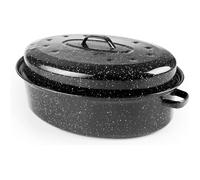 Cocotte Ovale Noire 38 X 28 X 15 Cm Acier Émaillé