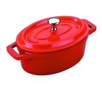 Lacor 25927 Faitout Rouge Ovale Fonte d'Aluminium avec Couvercle Diamètre: 26X20 cm