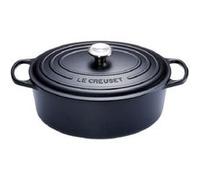 Le Creuset Cocotte ovale Signature 35 cm fonte émaillée 8,9 L noir mat hauteur 13,5 cm
