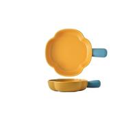 Cocotte Plaque de cuisson en céramique haute qualité avec poignée, utilisable for micro-ondes, assiette à salade fruits Cuisine(Orange)