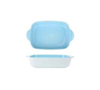 Cocotte Plaque de cuisson for fromage, bol riz cuit au four, assiette spéciale rectangulaire, à légumes, bivalve, en céramique Cuisine(Blue,9inches)