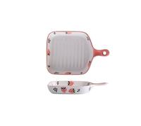 Cocotte Plaque de cuisson rectangulaire en céramique à double anse, peinte à la main, 300 ml, for four domestique.