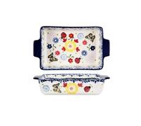 Cocotte Plaque de cuisson rectangulaire en céramique à double oreille for four micro-ondes, barbecue, fromage, riz cuit au Cuisine