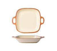 Cocotte Plat à four en céramique à double poignée de 19 cm (7,5 pouces), ustensile de cuisine, for riz au fromage cuit au four et au micro-ondes.