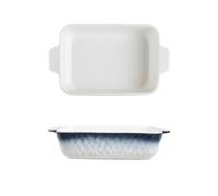 Cocotte Plat à four rectangulaire en céramique à dégradé de couleurs, avec double poignée, for la cuisson du riz au four(Blue,M)