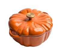 Cocotte Poêle à frire antiadhésive, marmite soupe aux tomates en émail épaissi, ragoût induction, Casserole de citrouille(Orange 25cm)